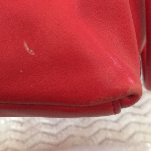 Kate Spade ♠️ flashy BRIGHT cherry red leather satchel! - Picture 7 of 17